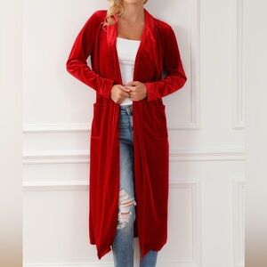 Red Velvet Cardigan